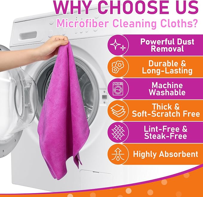 Newwiee 3 Pcs Extra Large Microfiber Cleaning Cloth 30" x 20" Washable Reusable - Image 4