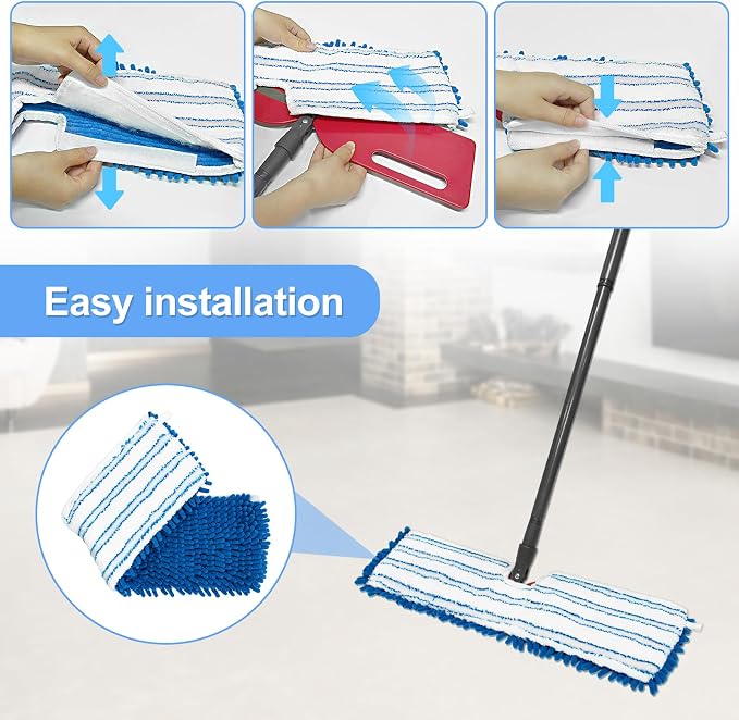 4 Pack Mop Heads Replacements for Ocedar Dual-Action Microfiber Flip Mop - Image 7