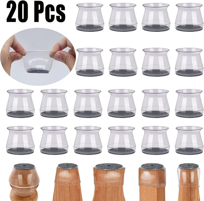 BUMACO 20Pcs Chair Leg Floor Protectors Chair Leg Protectors - Image 4