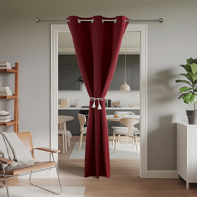 Joydeco Blackout Door Curtain for Doorway Privacy 78 Inches Long, Grommet - Image 2