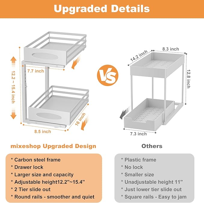 Under Sink Organizer, 2 Tier Under Sink Organizers and Storage, Adjustable - Image 5