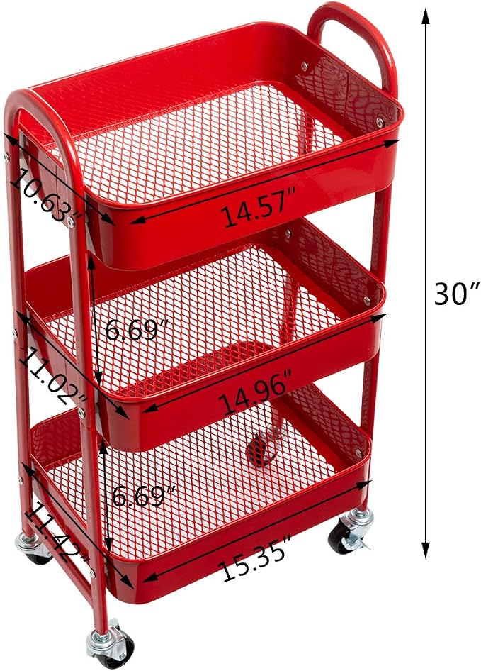 AGTEK Makeup Cart, Movable Rolling Organizer Cart - Image 7