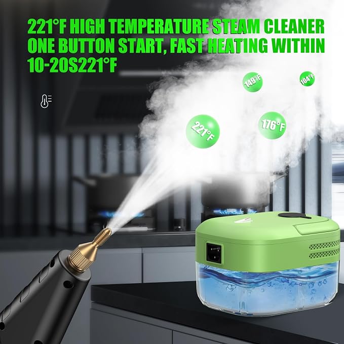 8-in-1 Handheld Steam Cleaner, 2200W High Pressure Steam Cleaner, 1.2L Portable - Image 5