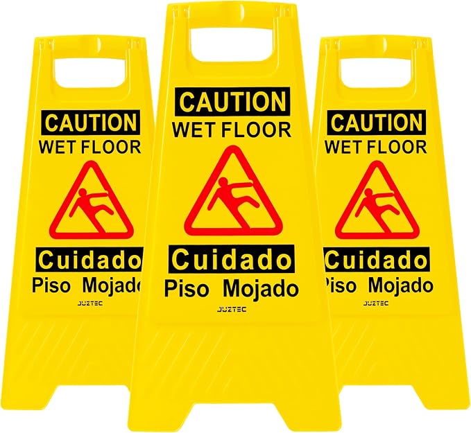 Wet Floor Sign 3 Pack by Juztec