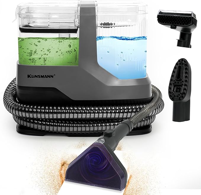Portable Carpet and Upholstery Cleaner Machine, Deep Cleaning Carpet Shampooer by Klinsmann