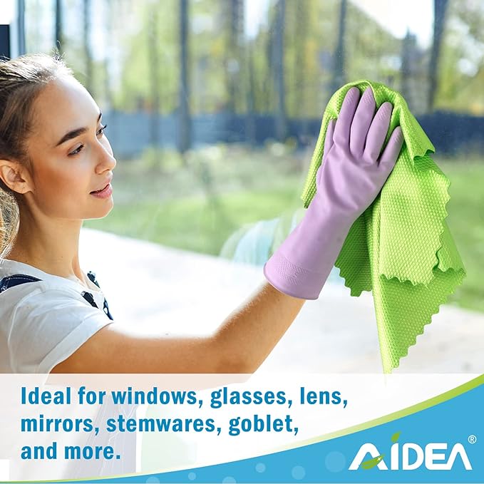 AIDEA Microfiber Glass Cleaning Cloths, Lint Free Quickly Clean Windows - Image 5