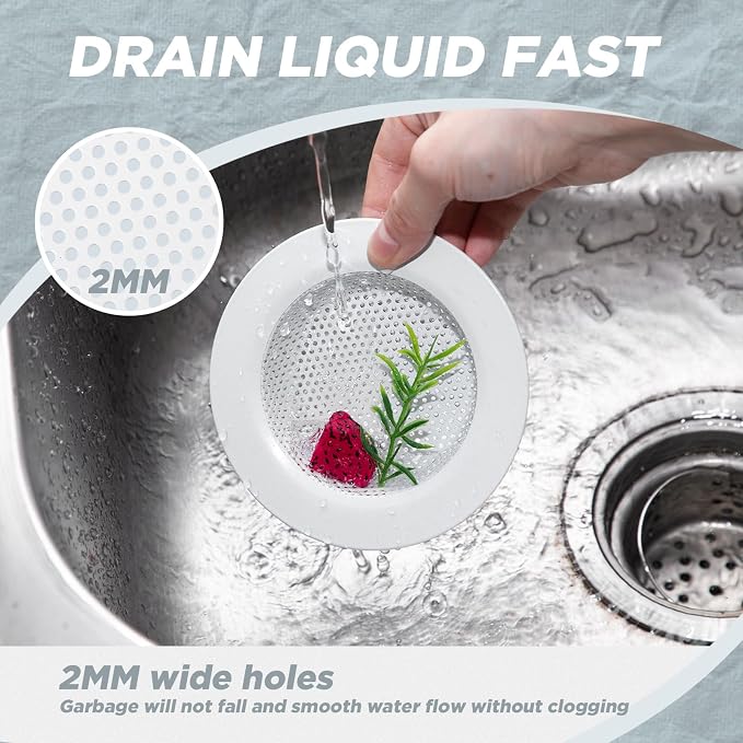 Retisee 2 Pcs Sink Strainer Stainless Steel Kitchen Sink Drain Strainer Basket - Image 5