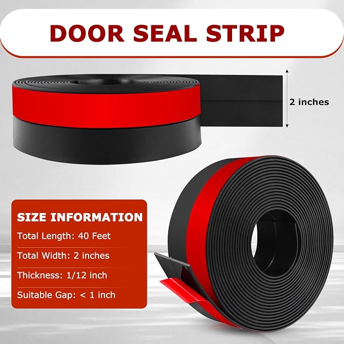 Weather Stripping Self Adhesive Door Draft Stopper Flexible Shower Door Bottom - Image 2