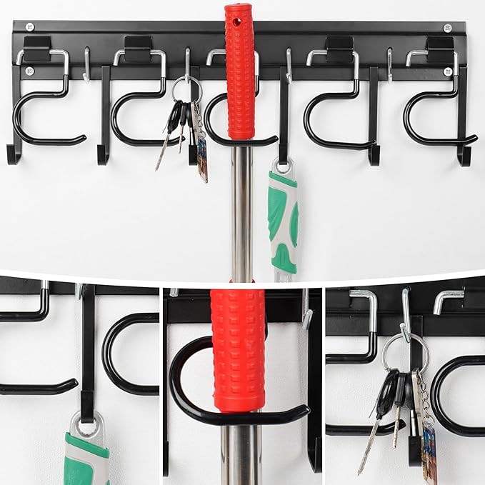 LEYU Metal Garage Tool Organizer Wall Mount, 4 Pack Garden Tool Organizer - Image 7