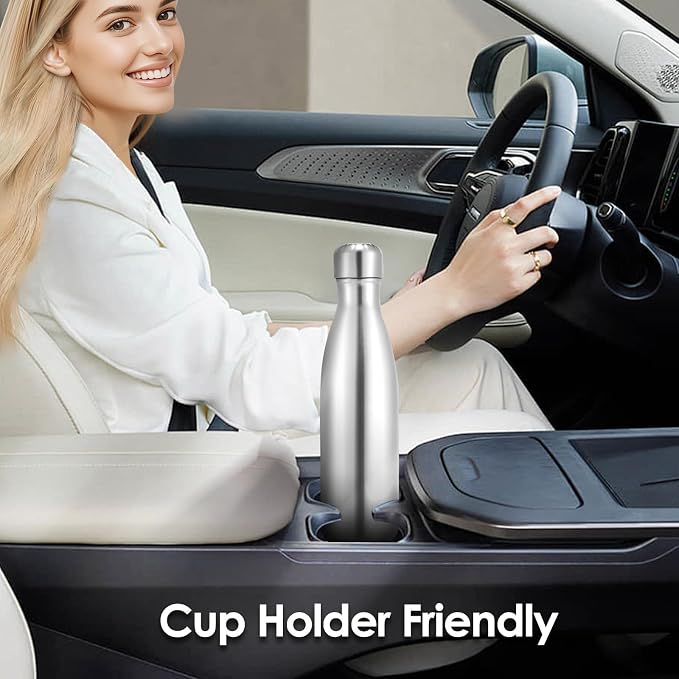 17oz Cola-Bottle Shaped Stainless Steel Leak-proof Water Bottle, Double Wall - Image 6