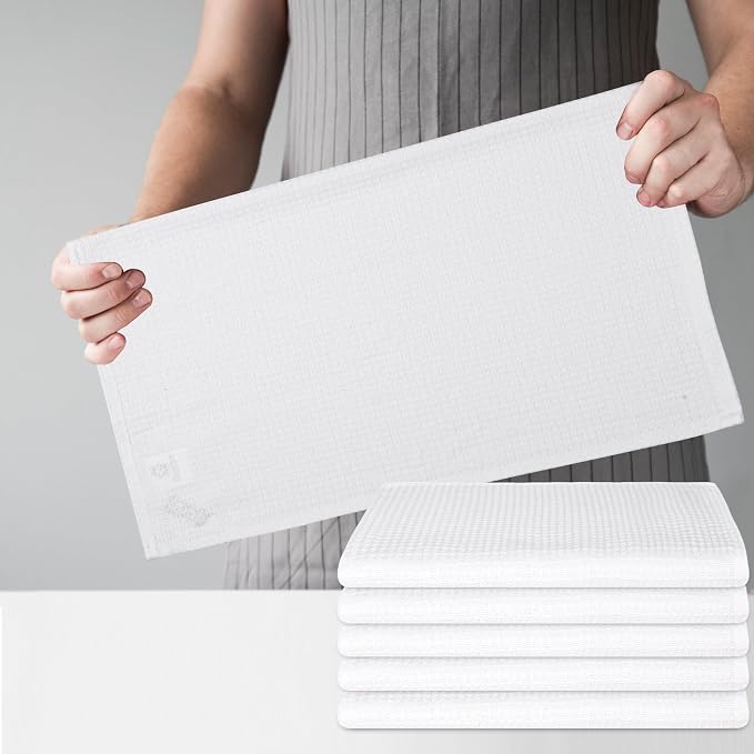 Kitchen Towels Set of 6 Soft Premium Cotton Highly Absorbent Dish Towels 18x28 - Image 3