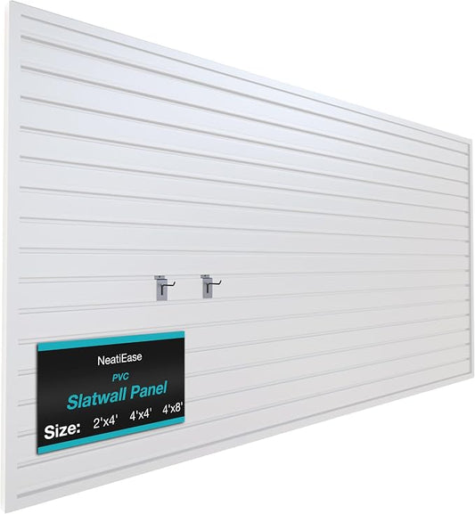 NeatiEase Slatwall Panel Wall Storage Systems, 4 x 8ft Slat Wall Paneling by NeatiEase