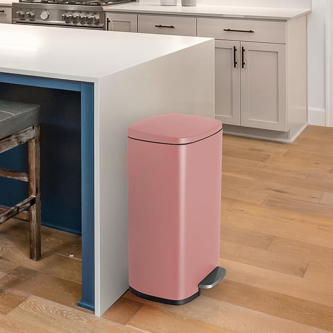 8 Gal Kitchen Trash Can, 30L Recycling or Garbage Bin, Brushed Stainless Steel - Image 7