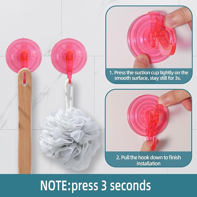 Antimbee Suction Hooks, 5 Pack Clear Hanger, Removable Small Suction Cups - Image 4