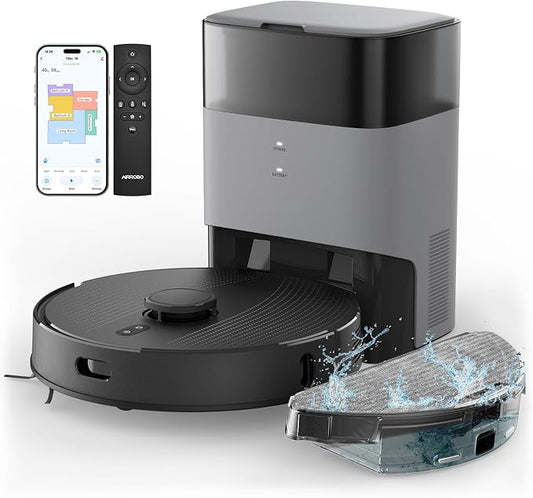 AIRROBO Robot Vacuum and Mop Combo, Self-Emptying, 60-Day Capacity, Home Mapping by AIRROBO