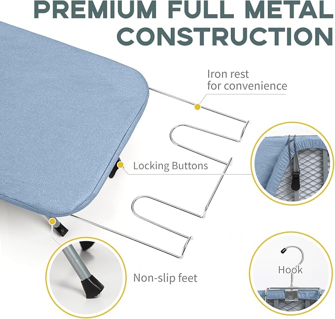 Table Top Ironing Board, RAINHOL Small Folding Iron Board Portable - Image 3