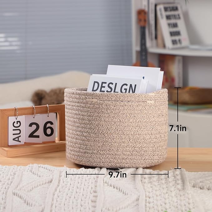 Small Basket for Organizing | Cube Shelf Closet Storage Baskets | 9.7×9.7×7.1” - Image 3