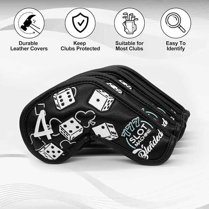 Golf Iron Covers Lucky 777 Golf Iron Headcover 10pcs Synthetic Leather Golf - Image 3