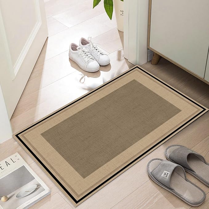 Ultra Thin Door Mat Indoor Entrance, 1/10 in Thin Door Mats by LYGLIGH