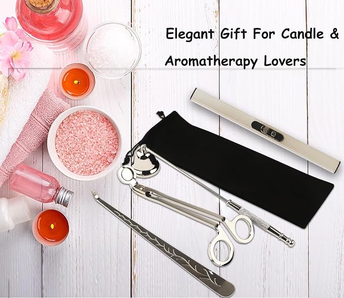 4IN1 Candle Accessory Set, Rechargeable LighterCandle Wick Trimmer Cutter - Image 6