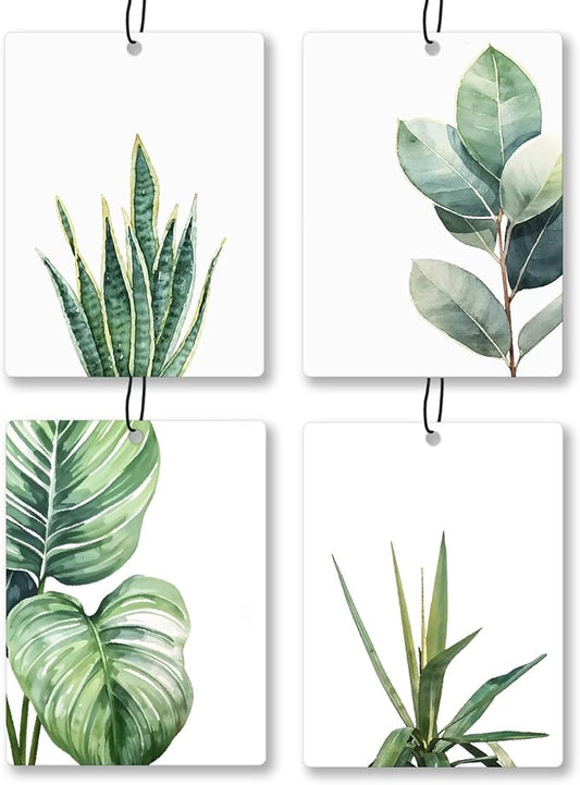 Tropical Leafy Botanical Car Air Freshener 4 Pcs, Rustic Scented Car by Unknown