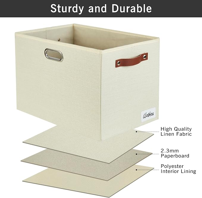3-Pack Foldable Fabric Storage Bins - Image 6