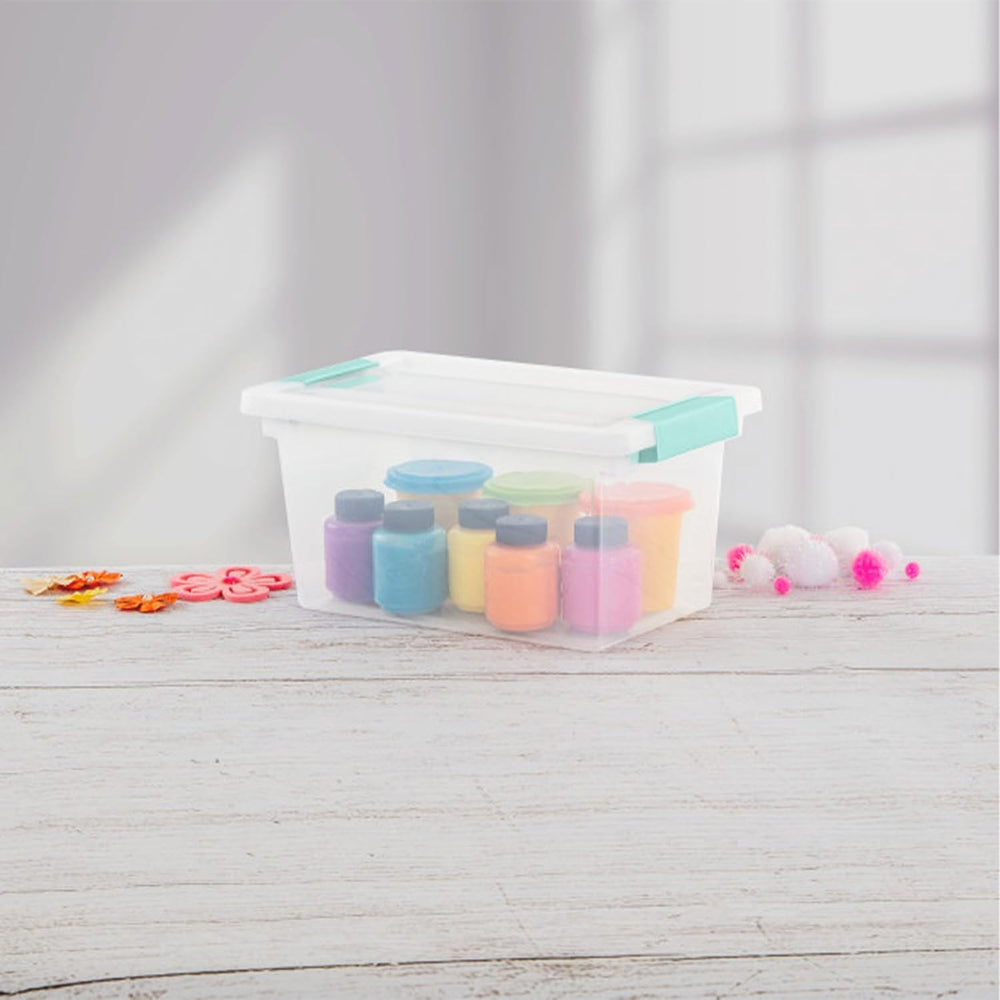 Sterilite 12-Pack Clip Box, Stackable Clear Plastic Bins with Latching Lids, ...