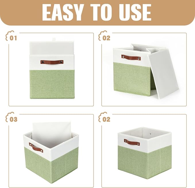 DULLEMELO Fabric Storage Cubes, 12x12 Storage Cube Bins - Image 2