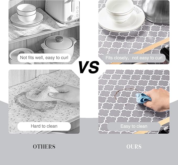 Glotoch Shelf Liner for Kitchen Cabinets Non Adhesive, Waterproof Shelf Paper - Image 3