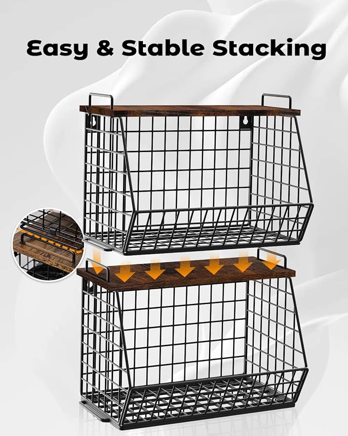 2 Pack Stackable Extra Large Trash Bag Holder Under Sink, Wall Mounted Garbage - Image 4