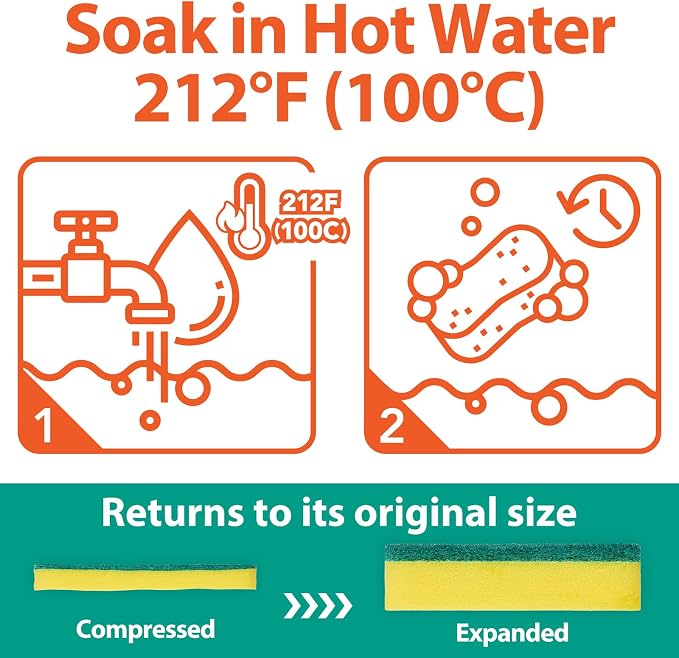 Sponges Kitchen Scrub Dish Sponge Scouring Pad, 36 Pack Cleaning Brush Scrubber - Image 7
