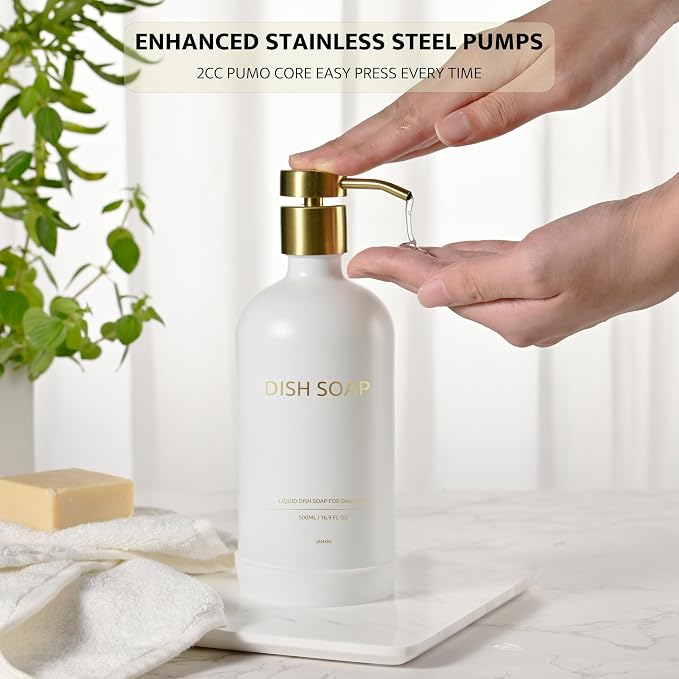 Glass Soap Dispenser Set by Janxin, Bathroom Soap Dispenser Set - Image 4