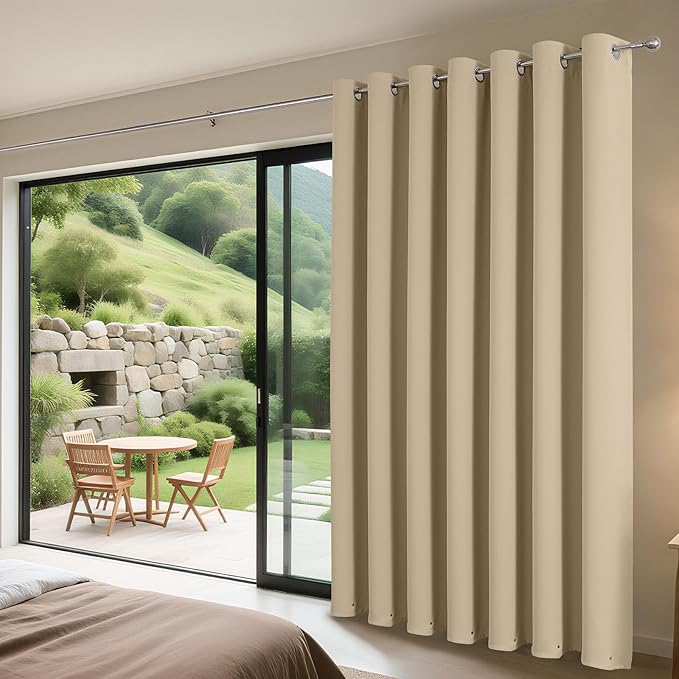 Joydeco Blackout Patio Sliding Door Curtains 90 Inches Long, Grommet Privacy - Image 3