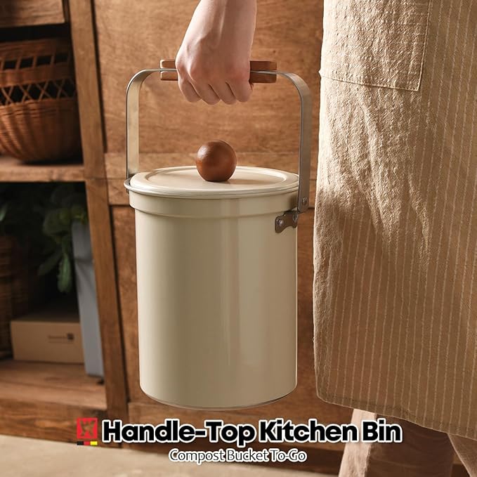 Kitchen Countertop Compost Bin 101ounces / 3Liters, Airtight Lid SUS304 - Image 3