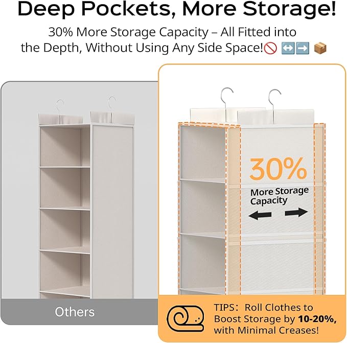 Extra Deep Hanging Closet Organizer - Image 3