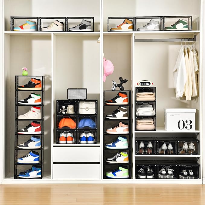 12 Pack Stackable Shoe Storage Organizer