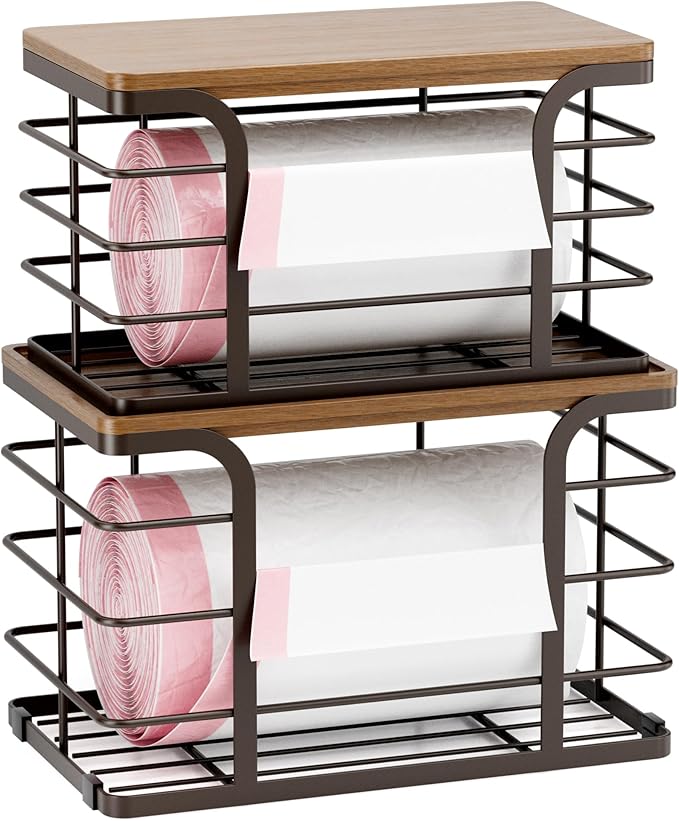 2 Pack Storage Stackable Kitchen Laundry Pantry Organizers, Wall Mount Trash by Stylstoreazy