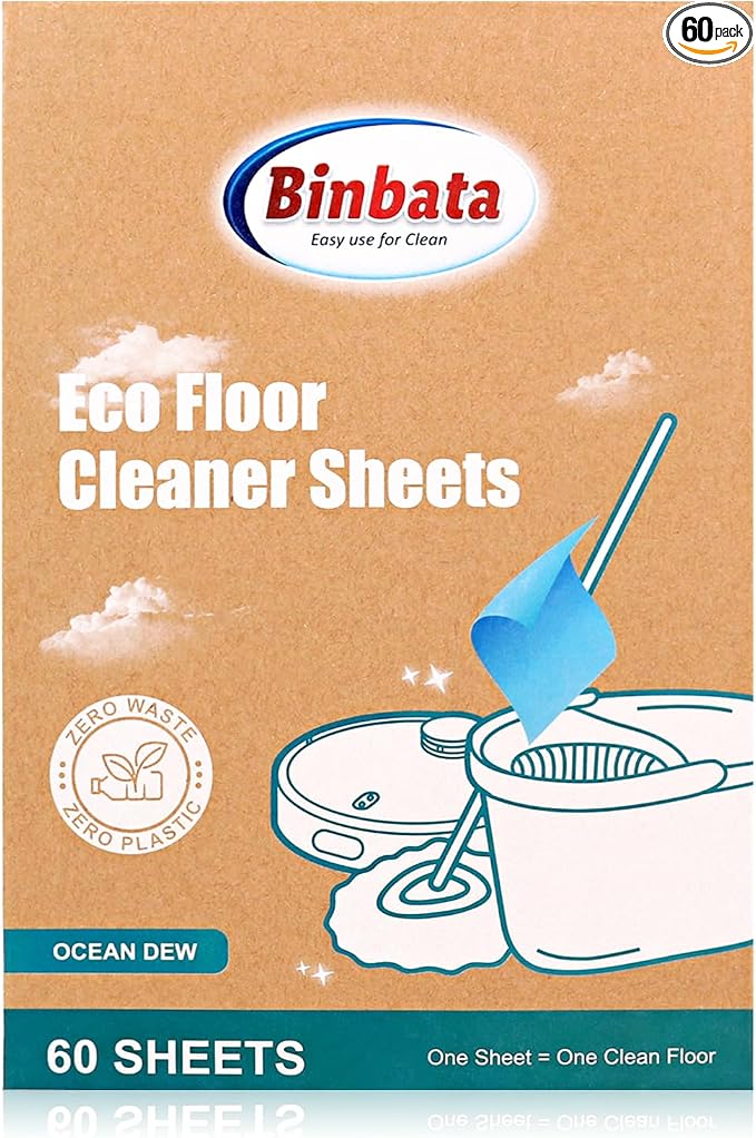 Eco Floor Cleaner Sheets, Safe for Pets & Kids by Binbata