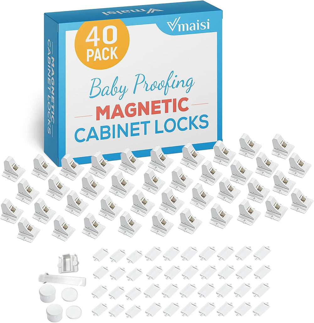 Vmaisi Adhesive Magnetic Locks for Cabinets & Drawers