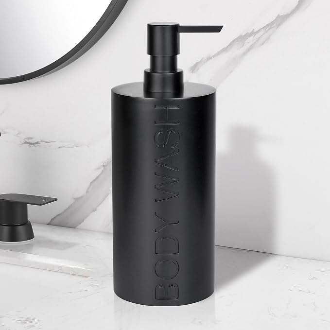 Matte Black Body Wash Dispenser Luxurious Refillable Pump Bottle - Image 9
