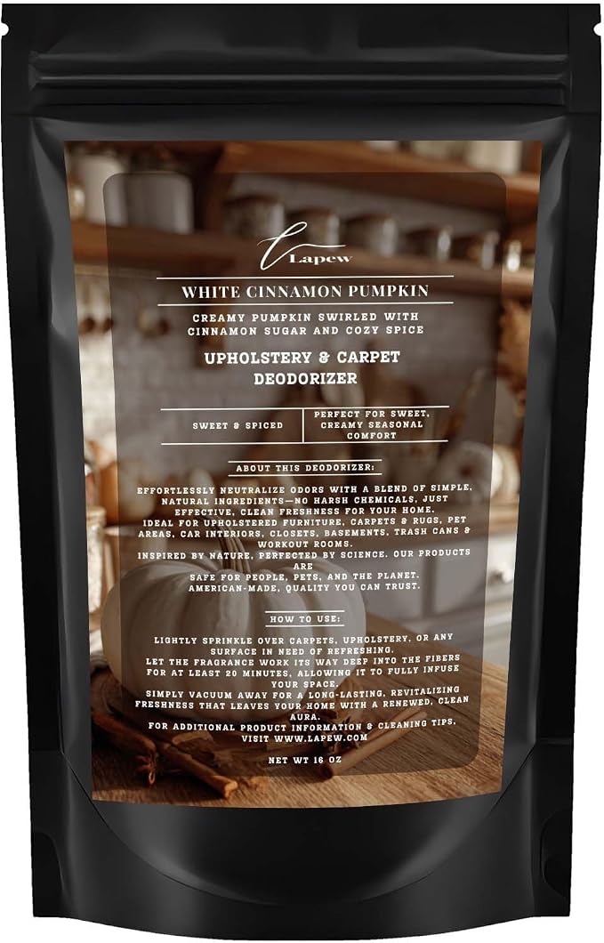 White Cinnamon Pumpkin Carpet Freshener Powder: Powerful Odor Eliminator by Lapew