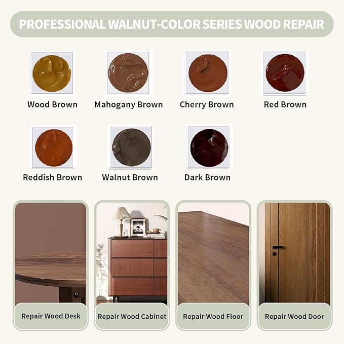 Wood Repair Kit, Wood Scratch Repair, Floor Discoloration Stain Paint - Image 2