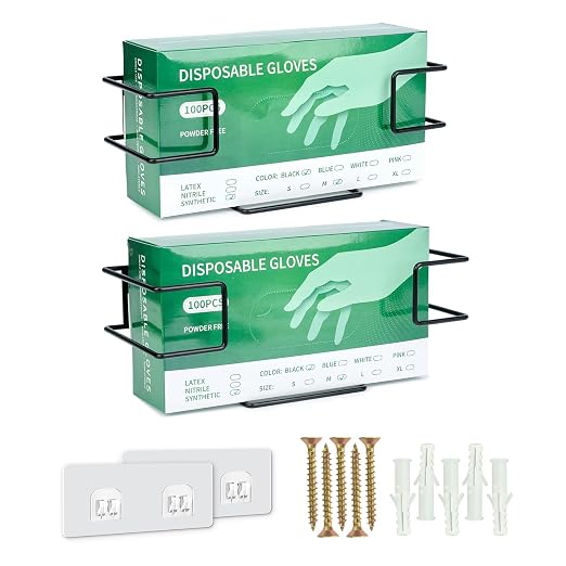 Glove Box Holder 2 Pack, Disposable Glove Dispenser Wall Mount, Metal Glove - Image 7
