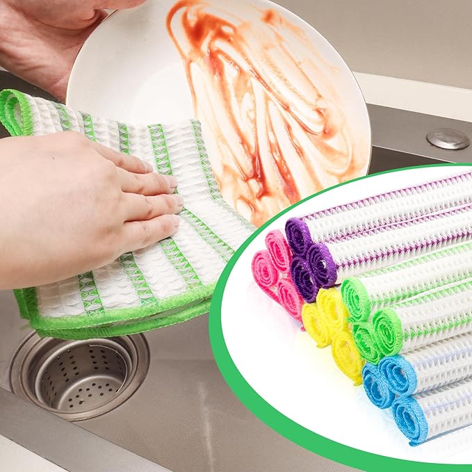 Wood Fiber Cleaning Cloth-15pcs, Super Absorbent Cleaning Cloth, No Oil Stains - Image 3