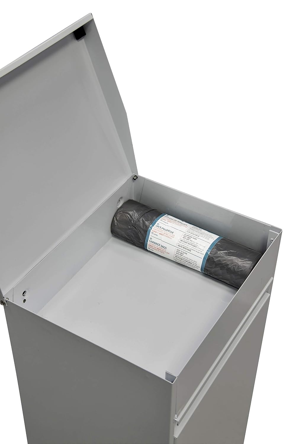 ARREGUI Top CR222-B Steel Recycling Bin with Lid and Top Tray, Multi-Use, Light Grey, 97.5 x 30.6 x 24.5 cm