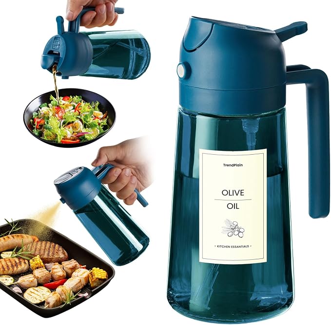 TrendPlain 16oz/470ml Blue Glass Olive Oil Sprayer by TrendPlain
