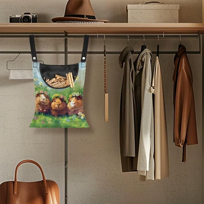 Guinea Pig Clothespin Bag Space-Saving Laundry Hanging Storage Organizer - Image 5