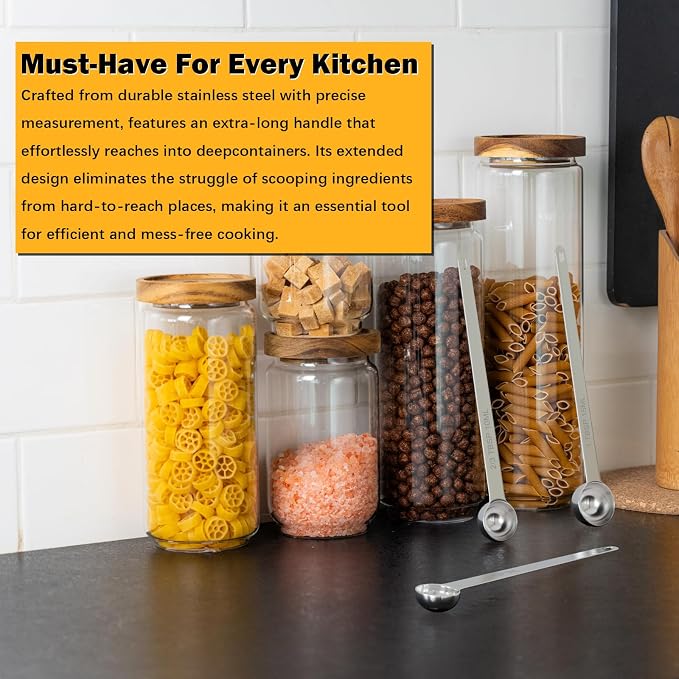 1PCS 2/3Tbsp Extra Long Handle Measuring Spoon, Single Stainless Steel - Image 6