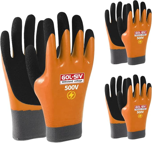 Electrical Insulated Gloves, 500V High Voltage Resistance Electrician Safety by GOL-SIV