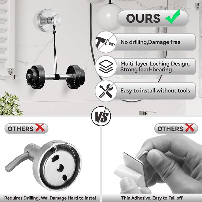 4 PCS Suction Cup Hooks for Shower, Stainless Steel No Drill Suction Towel Hooks - Image 4